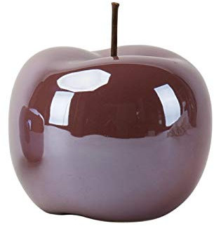 meindekoartikel Deko-Figur „Apfel“ mit Stiel aus Keramik in Lüster (Ø12xH12cm, Lila)