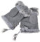 ZLYC Damen Winter Warme Kunstpelz Halbfinger Handschuhe Fingerlose Fäustlinge(Grau)