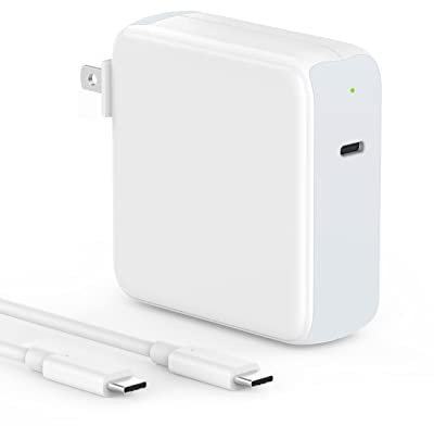 87W USB C Charger Power Adapter Compatible with MacBook Pro 15, 13 inch, New Air 13 inch 2020/2019/2018, USBC, Type C Thunderbolt 3 Laptop Power Supply, LED, 6.6ft 5A USB C to C Charging Cable