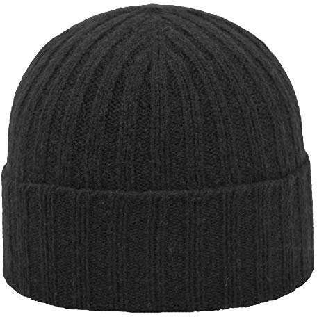 MELEGARI Mütze Beanie Berg | Der Jäger | 3 Styles in 1 Hat | Skull Cap Pura Lambswool, Made in Scotland, CMCU24008, Schwarz, CMCU24008 One size