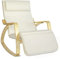 SoBuy Mecedora con Cojín, Silla Mecedora con Reposapiés Ajustable y Reposacabezas - Relajante Sillon, Beige FST16-W