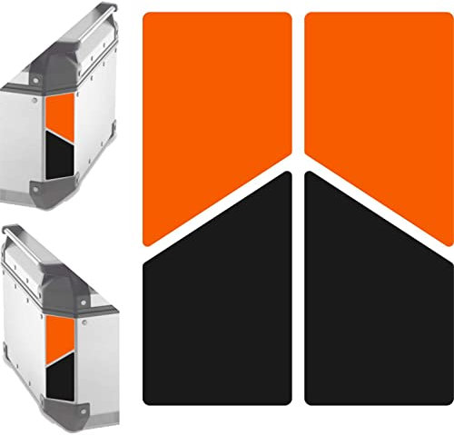 Reflektierende zweifarbige Aufkleber kompatibel mit Givi Monokey Trekker Outback Topcase Aluminium Top Case 37 42 48 L (orange-schwarz)