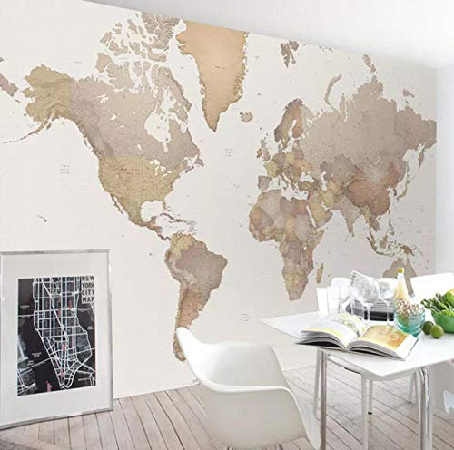 Motivtapete Weltkarte Retro Art Fototapete Vlies Tapeten Wandtapete XXL Moderne Wanddeko Wohnzimmer Schlafzimmer Büro Flur 300X210cm