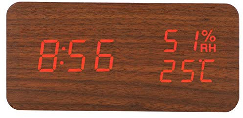 Wecker aus Holz Wecker aus Holz Holzwecker, Lithium-Mangan-Knopfbatterie Digitaler LED-Wecker Normaler Normalmodus für Home Office