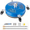 AngeDZ 14 Pressure Washer Surface Cleaner Attachment with 4 Wheels, 1/4 Quick Connector, 2 Extension Wands, 14 Inch Stainless Steel Painted Housing for Max 4000psi Power Washer (Blue)