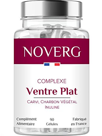 Ventre Plat | Ballonnements, Ventre Gonflé, Flatulences, Gaz | Carvi, Charbon Végétal, Inuline | Vegan | 90 Gélules | Fabriqué en France