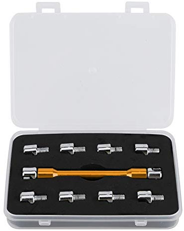 AMONIDA Clé à Rayons de Moto Haute Résistance Longue Durée CNC Poignée clé à Rayons Largeur 12mm/0.5 Pouces pour 5.0-6.8 Embouts (B (or))