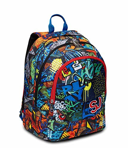 Zaino Doppio Scomparto MAXI SJ GANG, Mulricolore, Flip System, Scuola & Tempo Libero