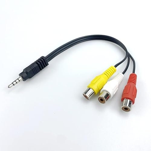 FANTIA AV-Adapter, Video-AV-Komponenten-Adapterkabel, Ersatz für TCL TV, 3 RCA auf AV-Eingangsadapter – P13 3,5 mm Klinkenstecker