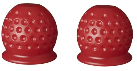 Set: Anhängerkupplung Abdeckung, 50 mm Gummi/Kunststoff Schutzkappe Kugelkopf für Anhänger PKW LKW RV (2 Stück Golfball Rot)