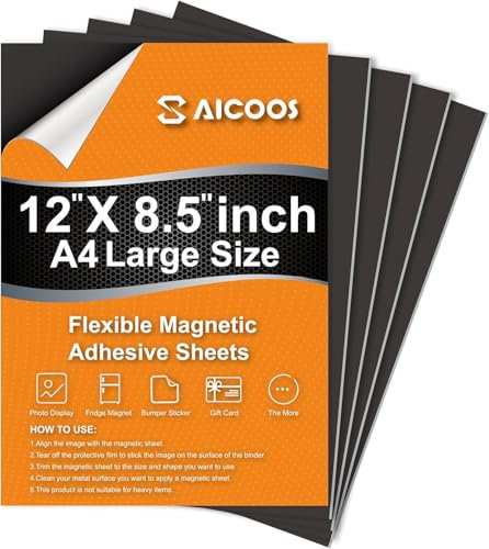 Magnetfolie Selbstklebend Stark Magnetplatte Magnetpapier : A4 21× 30cm, Displate Magnete, Kühlschrankmagnete basteln, für Fotos, Dekorieren Sortieren Und Ordnen