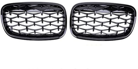 LFDTO Diamond Chrome Grille Niere Frontstoßstange Facelift Grill Innenabdeckung Passend for BMW X5 X6 E70 E71 2008 2009 2010 2011 2012 2013 2014 (Size : Black)