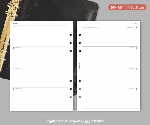 pen & pages® Kalender „Zeilen liniert“ - 1W2S - DIN A5 - 2024 - Jahresübersichten, Jahr auf einen Blick, deutsch, Feiertage DACH