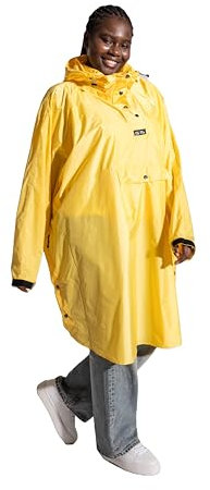 Ela Mo Regenponcho Damen - Stilvoller Fahrrad Regenschutz - wasserdicht - Super leicht - Poncho Regencape für Festival, Outdoor (Yellow)