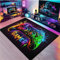 Xisnuient Bereich Teppiche, Neon Graffiti Gamer Spiele Kinder Teenager Home Decor Gedruckt Waschbar Anti-Rutsch-Spiel Bodenmatten Wohnzimmer Dekorative Teppiche Schlafzimmer (Mehrfarbig,160x200cm)