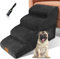 Myiosus Dog Steps - 4 Tiers Pet Stairs for Bed Sofa with Waterproof Washable Cover & High Density Foam Dog Ramp, Non-Slip Pet Steps for Small/Medium/Large Dogs Cats, Black