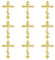 HOBBIESAY 10 Stück Goldene Kreuz Applikation Reparieren Dekoratives kreuz Aufnäher Zum Aufbügeln Bestickte Applikationen Näh Kreuz Reparaturflicken Nähflicken Für Kleidungszubehör