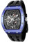 Luxus Herrenuhren Tonneau Skelett Uhren Wasserdicht 50M Mechanisch Analog Uhren Skelett Analog Replik Uhr mit Fluoroelastomer Uhrenarmbänder Business Arbeit Uhr Einzigartige Geschenke für Männer