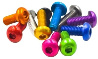 10 stücke Aluminium Linsenkopfschraube M3 M4 M5 M6 * 5/6/8/10/12/16/20 Bunte Aluminium Innensechskantschraube(Red,M5X10)