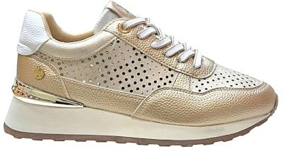 XTI - Zapatilla Mujer Oro - Calzado Cómodo y Versátil - Moda Casual - Modelo 14377901 (Talla 36)