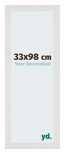 yd. Your Decoration - Puzzlerahmen 33x98 - Weiß Matt - Puzzlerahmen 500-1000 Teile - Holz Bilderrahmen - Mura