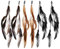 6pcs Feder Haarspangen Boho Hippie Feder Haarverlängerungen Indischer Kopfschmuck Federhaarverlängerungs Indianer Feder Haarnadel Kopfschmuck DIY Zubehör für Frauen Mädchen Party Festival