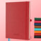 IN-LUXPRO Kalender 2025 2026 Wochenplaner,18-Monate Buchkalender (Jul.2025-Dez.2026) Monatskalender mit Ausgaben & Notizseiten A4(29 x 21.7 cm),mit Vegan-Leder & Notizseiten,Rot.