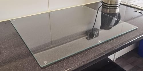 Tempered Glass Worktop Saver, 52 x 60 cm, 5mm Thick, Clear Glass Chopping Board