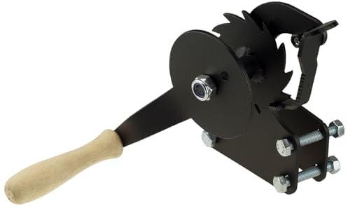 FEINZ Seilwinde mit Kurbel | Grill, Barbecue, Handwinde, Schwenkgrill, Handseilwinde, Handkurbel, Handwinden, Grillrolle, Grillrostwinde, Stahl, Holzgriff