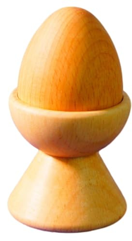 Purgano Wooden Egg and Cup Set, Montessori Educational Toy for Baby