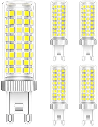 Linqzxz G9 LED-Glühbirnen, 6000K Kaltweiß, 12W entspricht 90W Halogen, Bipin-Sockel, für Haushalt und Büro, nicht dimmbar, 5 Stück
