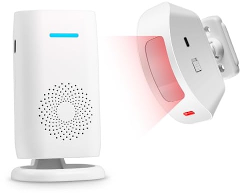 TOWODE Wireless Motion Sensor Doorbell, Infrared Split Welcome Alert System with Alarm, 360° Rotatable PIR Detector, 110dB Alert & Long Battery Life for Home Security, Shop Entry Alert & Elderly Care
