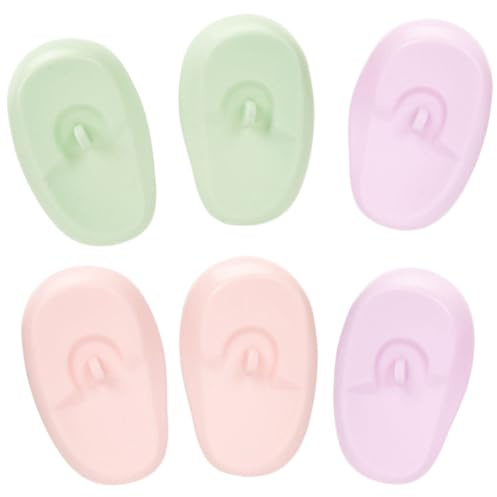 jojofuny Protector de Orejas para Peluquería de Silicona, Tapones Impermeables y Reutilizables, Diseño Ligero y Cómodo, 3 Pares para Tintes y Lavado de Cabello en Casa o Salón