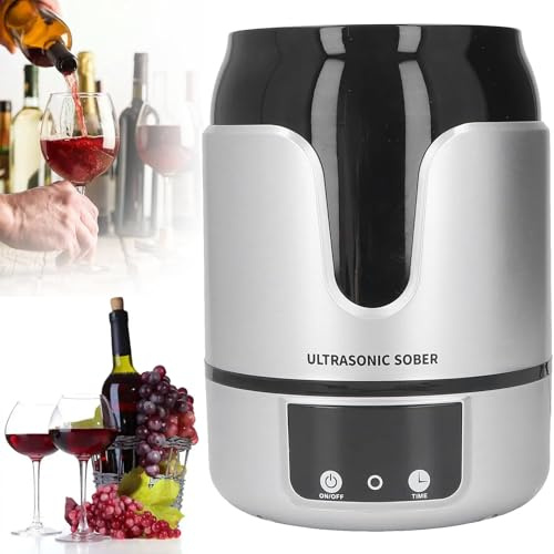 DPQYJPP Elektrischer Weinbelüftungsdekanter, tragbarer Weinbelüfter und -Spender, 5 einstellbare Timer (180/360/540/720/900 Sekunden), 3-15 Minuten, für Zuhause, Club, Bar, Restaurant. Grey