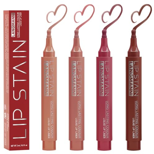 4 Stück Lipliner Wasserfest Lip Marker Lip Liner Stain Permanent Lipliner Lippenkonturenstift Seidige Textur Langanhaltende Farbabgabe Kein Verschmieren Erzeugt Ein Natürliches Mattes Finish