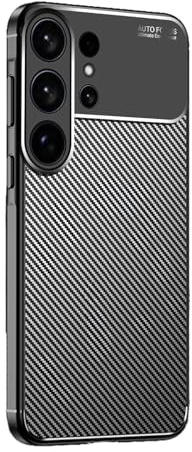 LBH Handyhülle Carbon Look für Samsung Galaxy S26 Ultra Schutzhülle Karbon Handy Case Slim Cover Bumper Schutz Hülle Kratzfest Stoßfest rutschfest FusionGuard Pro Schwarz