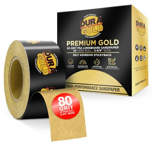 dura-gold 80 Körnung 2–3/10,2 cm PSA abarasive Rolle Longboard Schleifpapier
