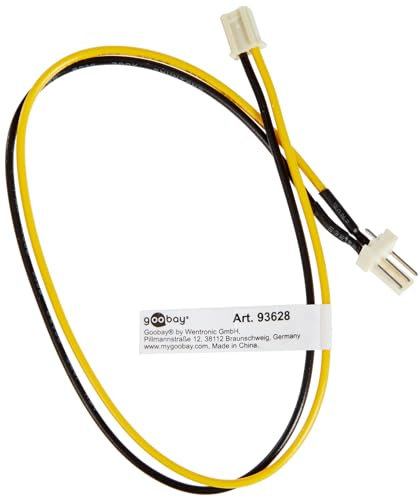 WentronicGoobay 93628 PC Lüfter Stromkabel Verlängerung; 3 Pin Stecker / Buchse mit Lüfter Molex-Stecker (3-Pin) auf Lüfter Molex-Buchse (3-Pin), 1 Stück
