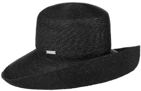 Seeberger Isabelle Glockenhut Damen - Strohglocke Damenhut Aufschlaghut Frühling-Sommer Sommer - One Size schwarz