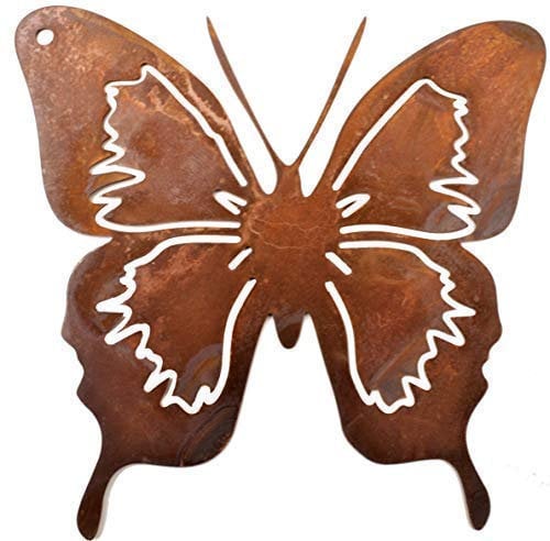 Rostikal Schmetterling Deko 12 x 12 cm Rost Hängedeko Fenster Edelrost Gartendeko
