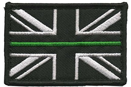Contact Left Limited Thin Green Line PSNI Police Service Northern Ireland Union Jack Hook (Sticky) Backed Patch