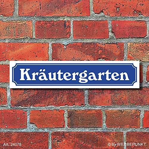 Schild im Straßenschild-Design Kräutergarten 520 x 110 mm