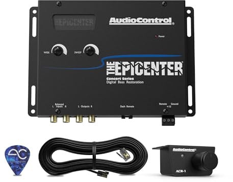 AudioControl The EPICENTER Concert Series Digital Bass Restoration Processor, Car Audio Bass Booster Enhancer with Included Dash Mount Wired Remote Control Knob, ParaBASS, Subsonic Filter (Black)