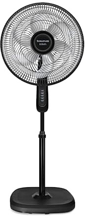 Taurus Silent Power Pedestal Fan Aerodynamic Plastic Grille 18 Inch ECOJET Technology More Air and Less Noise incl. Base for Wall Mounting - Wide Oscillation