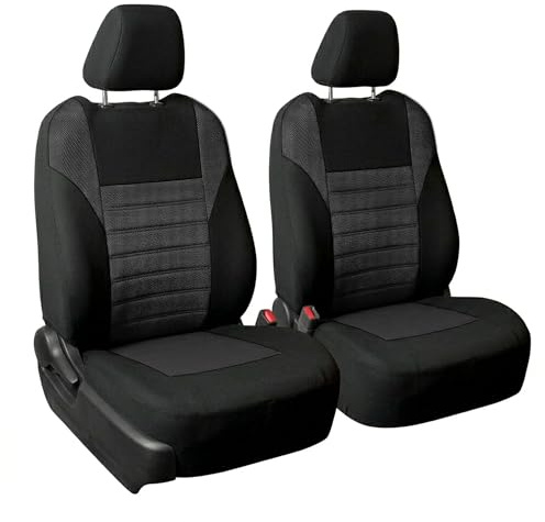 FH GROUP Premium 3D Air Mesh Pair Front Bucket Car Seat Covers FB068102 - Fit Most Car, Truck, SUV, or Van (Solid Black)