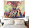 Wandteppich Mandala Moderne Tapisserie Yoga Matte Wand Hängende Dekoration für Wohnung Wohnheim Schlafzimmer Wohnzimmer Tisch Couch Cover Square Strandtuch (200 x 150cm, Indien Elefant)