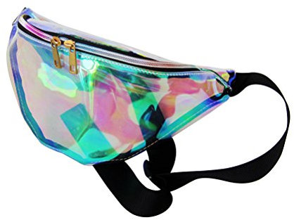 OULII Mode Taille Tasche Laser Laufen Radfahren Taille Gürteltasche Schlüssel Handyhalter Sport Reise Brust Tasche Für Männer Frauen (Transparent)