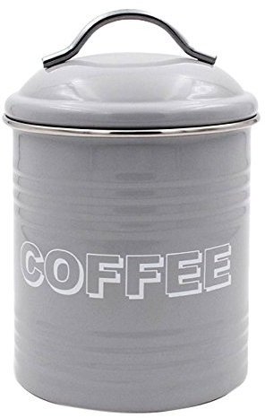 Lesser & Pavey Sweet Home Coffee Canister, Metal, Grey, 11 x 11 x 19 cm