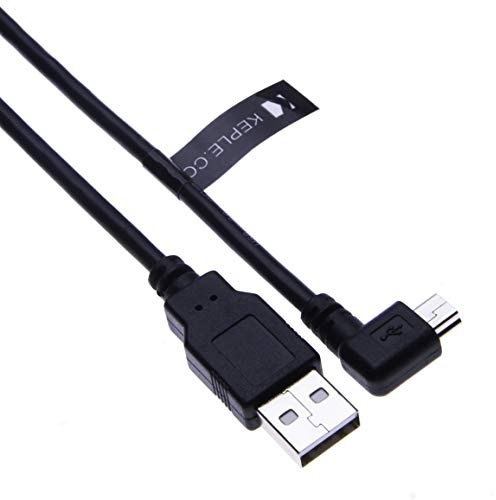Right Angle 90 Degree Mini USB Cable Cord Compatible with Garmin Nuvi 1490TV, 1490LMT, 2585TV, 2589LM, 2597LM, 2597LMT Sat nav GPS Navigation Satellite System In Car Charging Lead (1m/3ft Black)