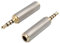 AAOTOKK 2,5 mm Cuffie Adattatore,4 Poli 2,5mm da Maschio a 3,5mm Jack Femmina Convertitore Audio Stereo Conchiglia in Metallo per Auricolare, Auricolare Audio,Microfono (2Pezzi-2.5 to 3.5mm M/F)